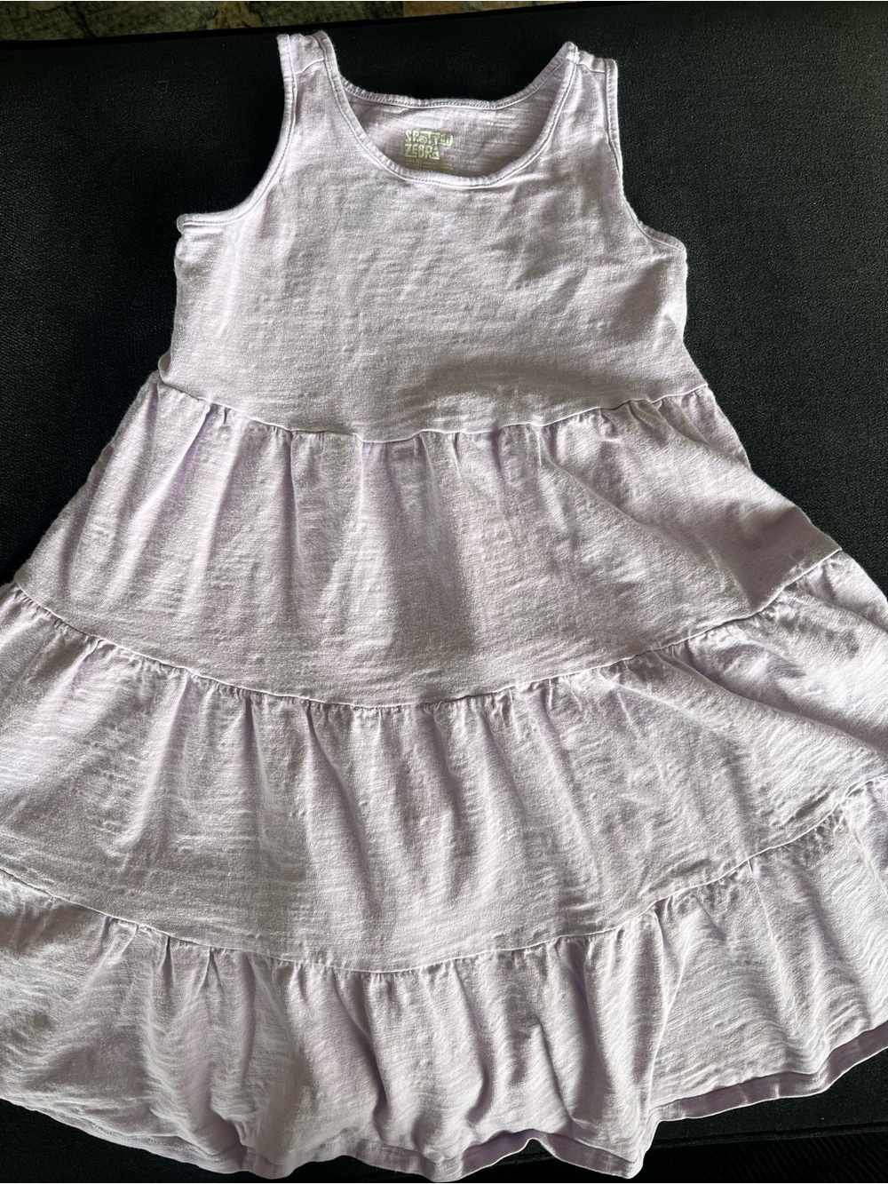 Girls' Sleeveless Tiered Dress in Light Lilac 4/5